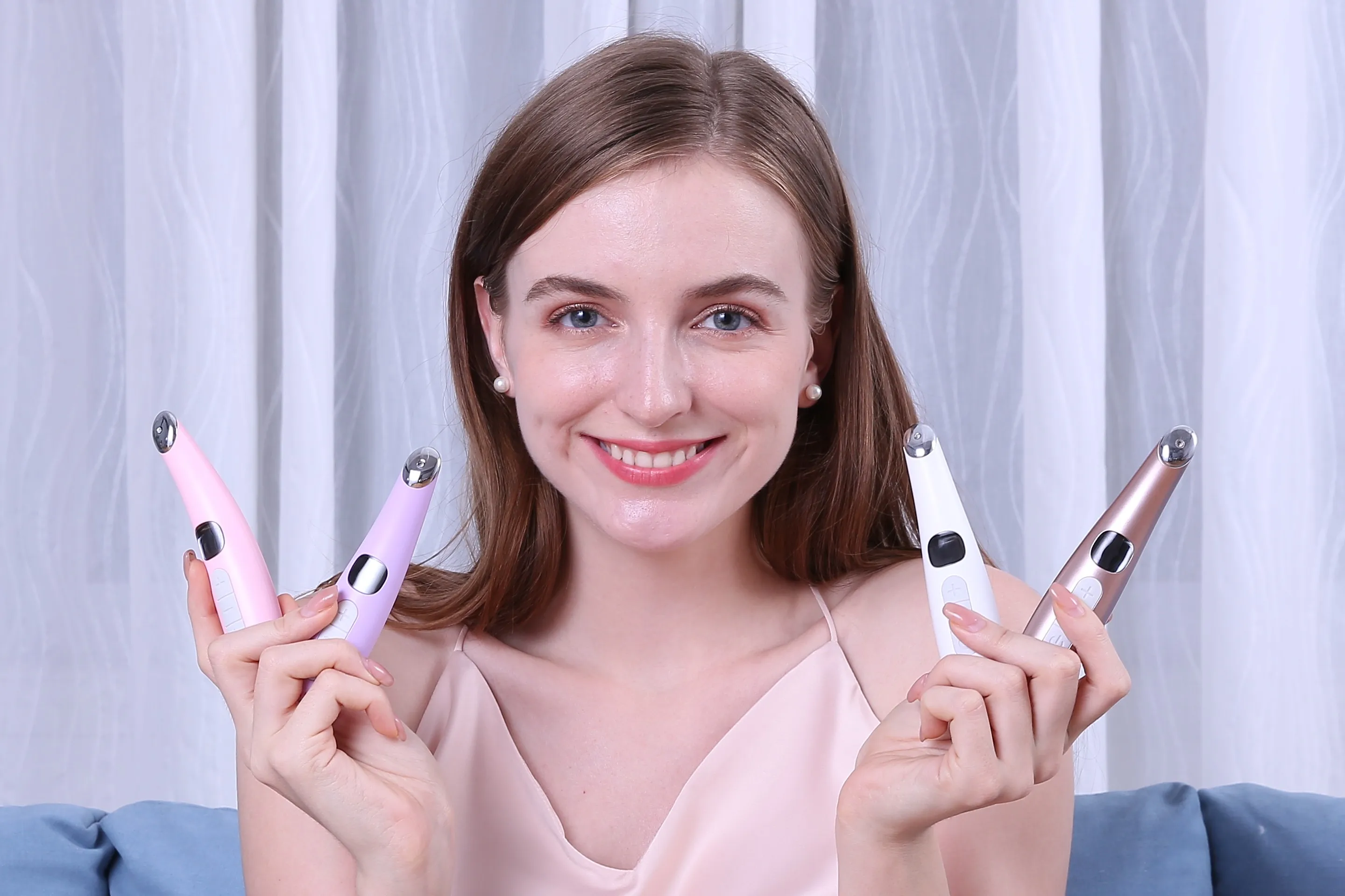 تتجه معدات التجميل سونيك العين الاهتزاز مدلك المعدات العناية بالشفاه كريم عين الداعم ساخنة عصا سونيك العين #4