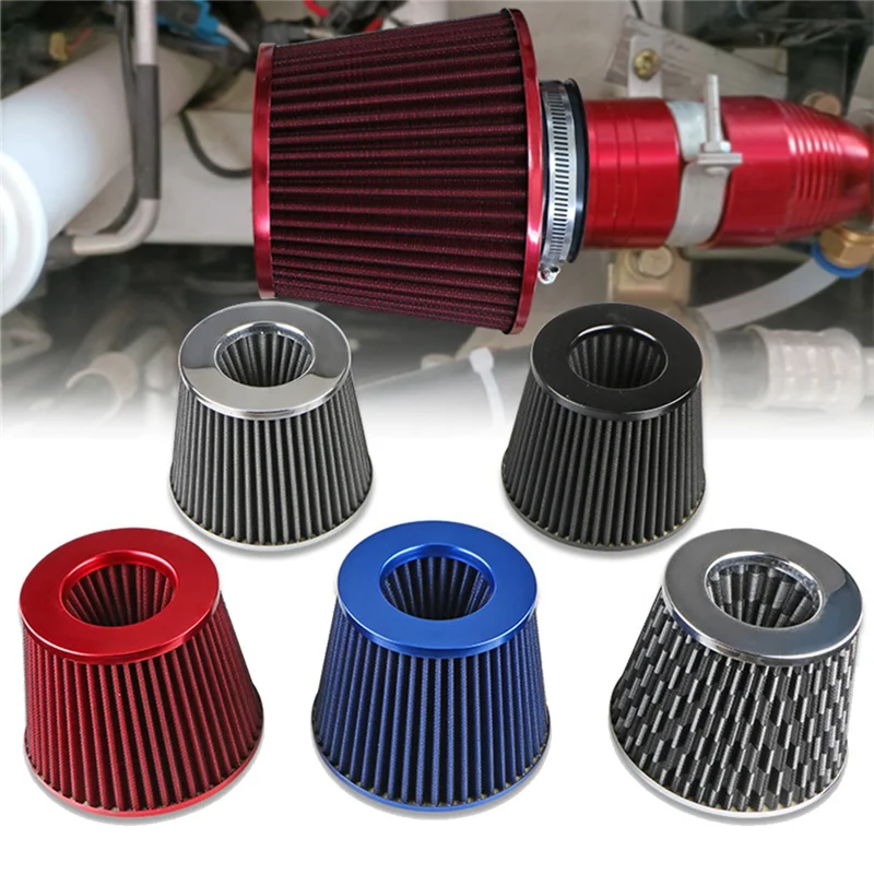 76mm Air Filter Mushroom Head Filter Exhaust Filter Intake Filter Universal Car Supplies Silver