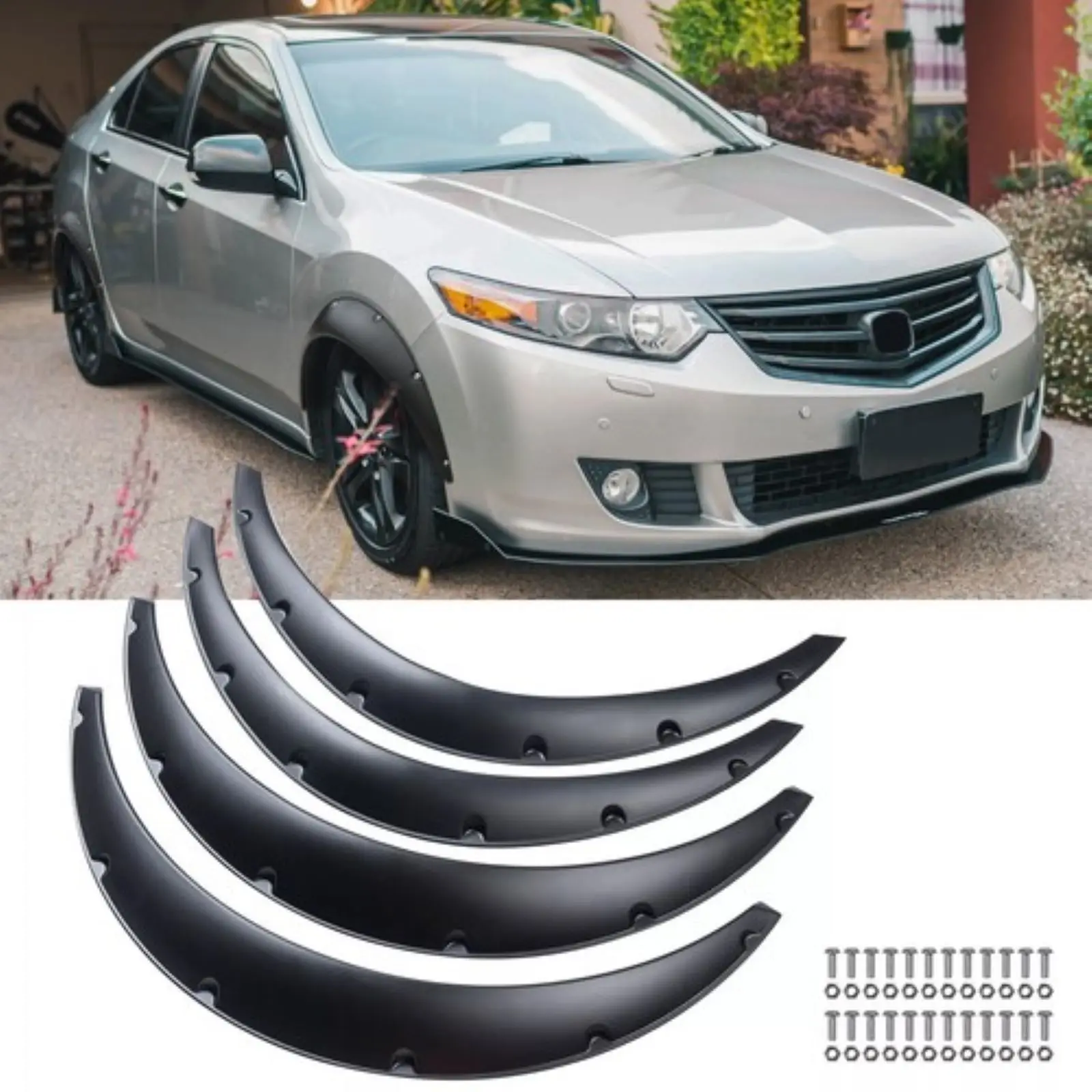 

4pcs Matte Fender Flares Extra Wide Wheel Arch Mudguard 35" For Honda Accord Civic