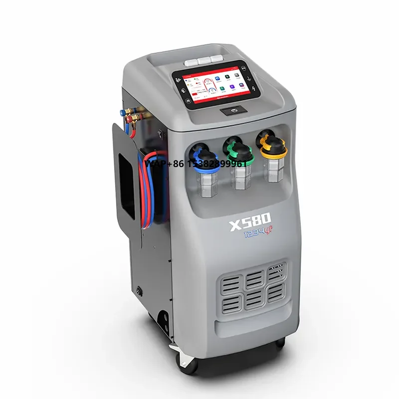 R1234YF Full Automotive Air Conditioning System X580 AC Station Recovery and Charging Refrigerant Machines