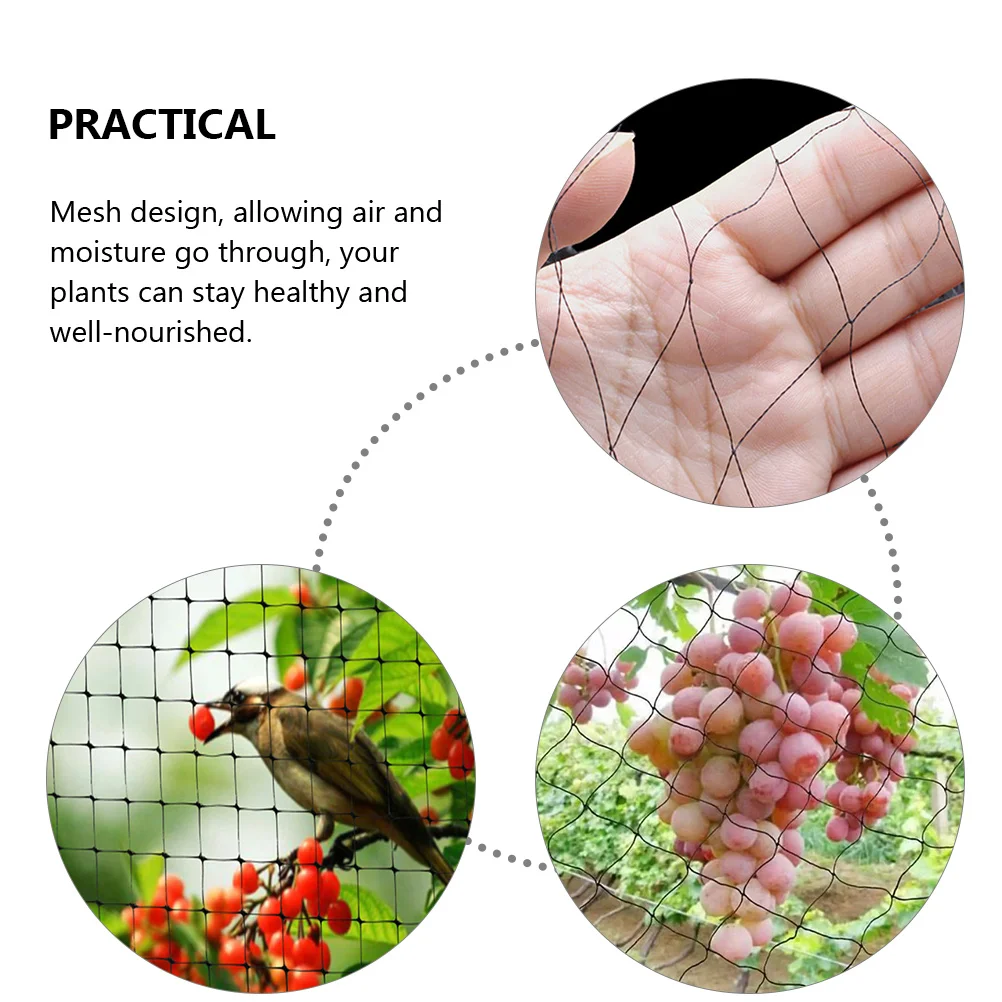

Anti Bird Netting Black Plastic Garden Barrier for Fruit Trees Mesh Plant Protector 100x50m Easy Install Long Life Poultry