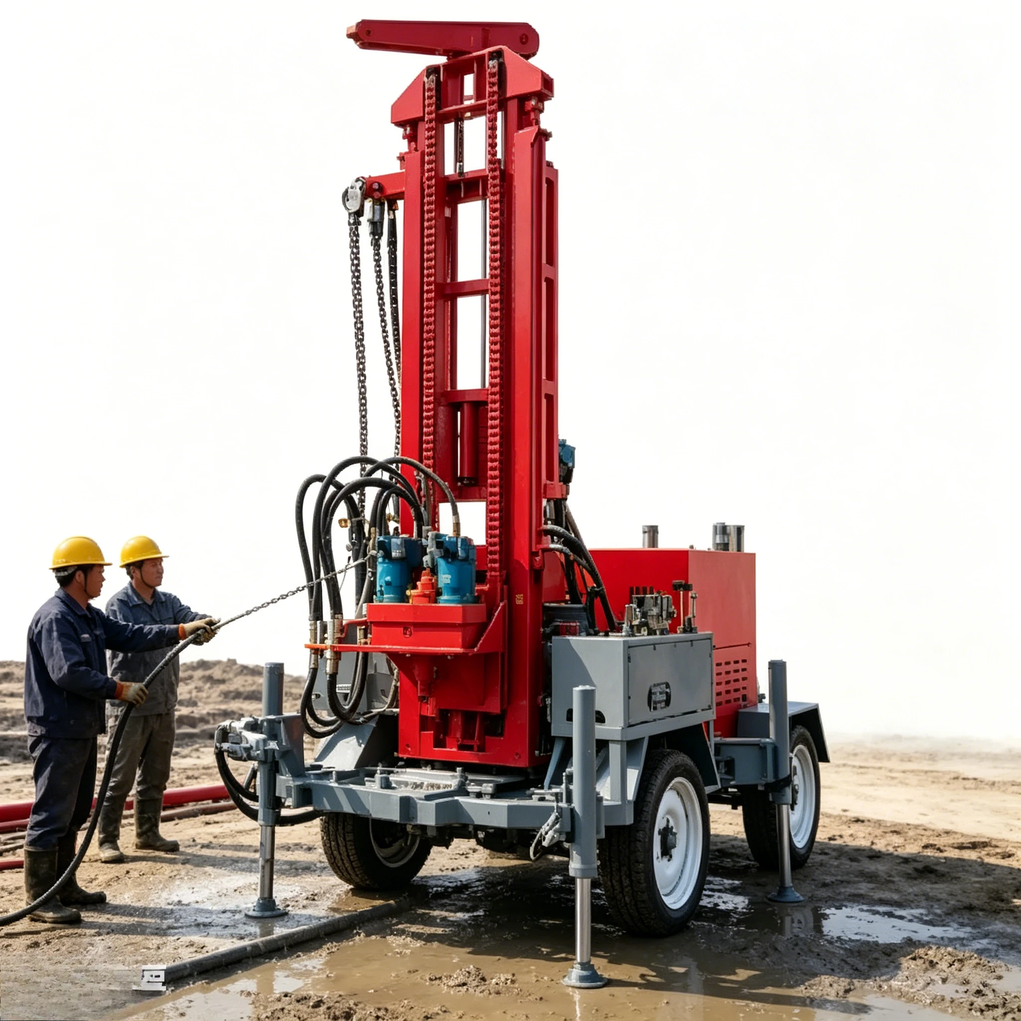 Crawler Water Well Drilling Rig 400m Heavy Duty Hydraulic Borehole Machine Durable Deep Borehole Drilling Rig