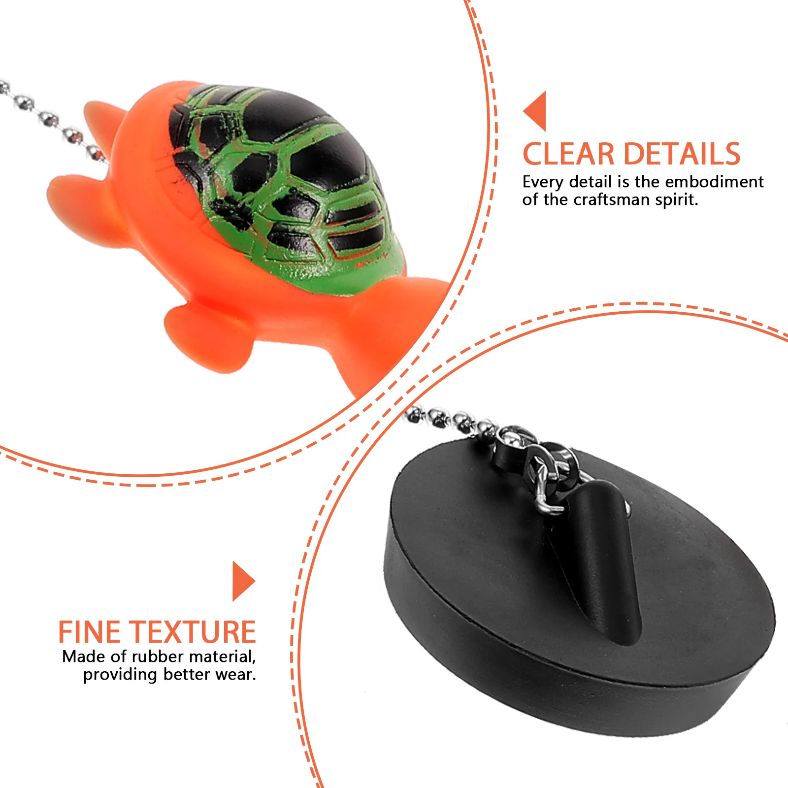 

Chain Water Plug Tub Bath Stopper Turtle Sink Drain Rubber Bathtub Washbasin Pool