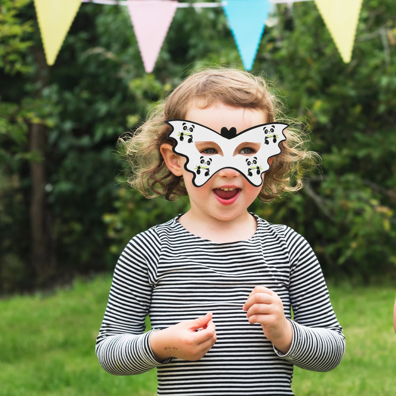 

20Pcs Panda Masks Kids Party Cosplay Cartoon Mask Adjustable Elastic Band Fun Dress Up Accessory Cosplay Mask Party Accessory