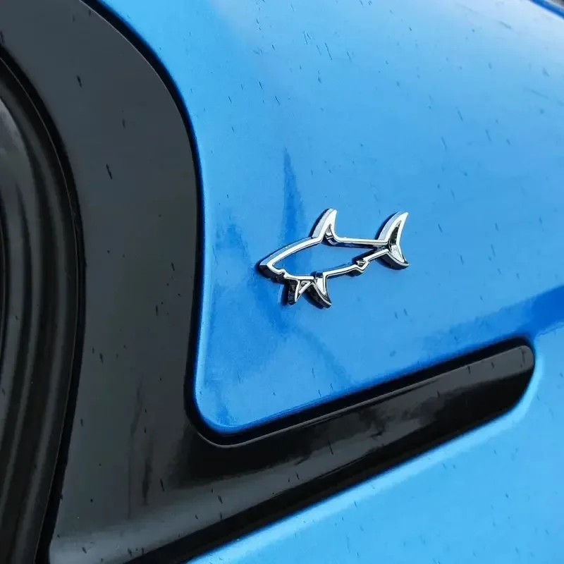3D Metal Hollow Shark Car Styling Sticker Stereoscopic Personality Motorcycle Computer Car Accessories Shark Decals Auto Sticker