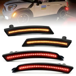 For Mini Cooper R55 R56 R57 R58 R59 R60 R61 Smoked Lens LED Side Marker Lamp Amber Front Red Rear Side Fender Lights