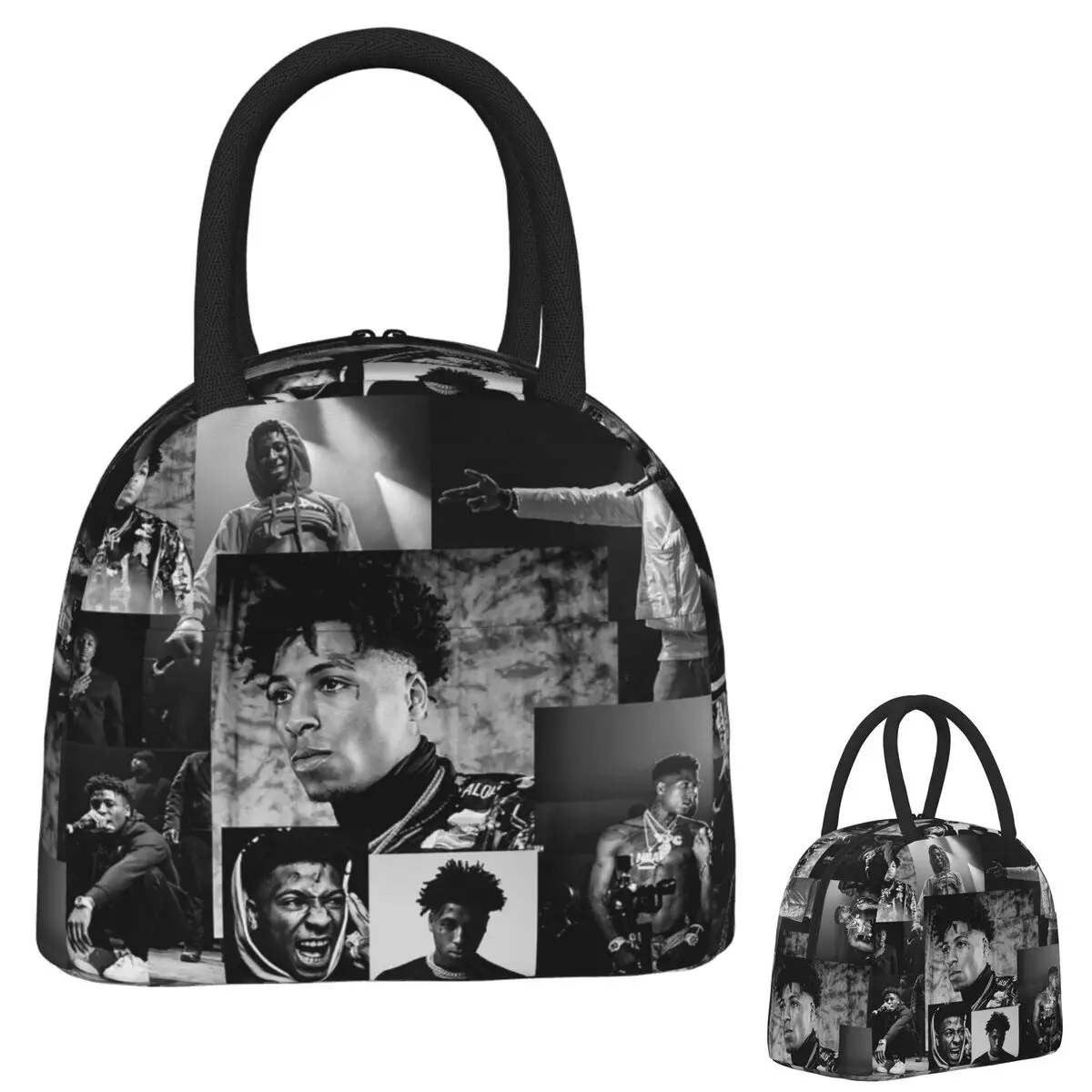 

Youngboy B And W Never Broke Again Collage Insulated Lunch Bag for Women Children Leakproof Food Boxes Thermal Lunch Box Tote