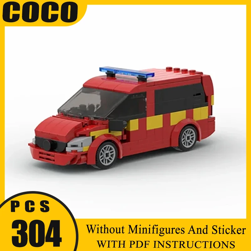 

Строительные блоки Moc, Лондон, пожарная бригада, командный автомобиль, модель автомобиля, технология, кирпич, фирменный автомобиль, игрушка «сделай сам» для подарков
