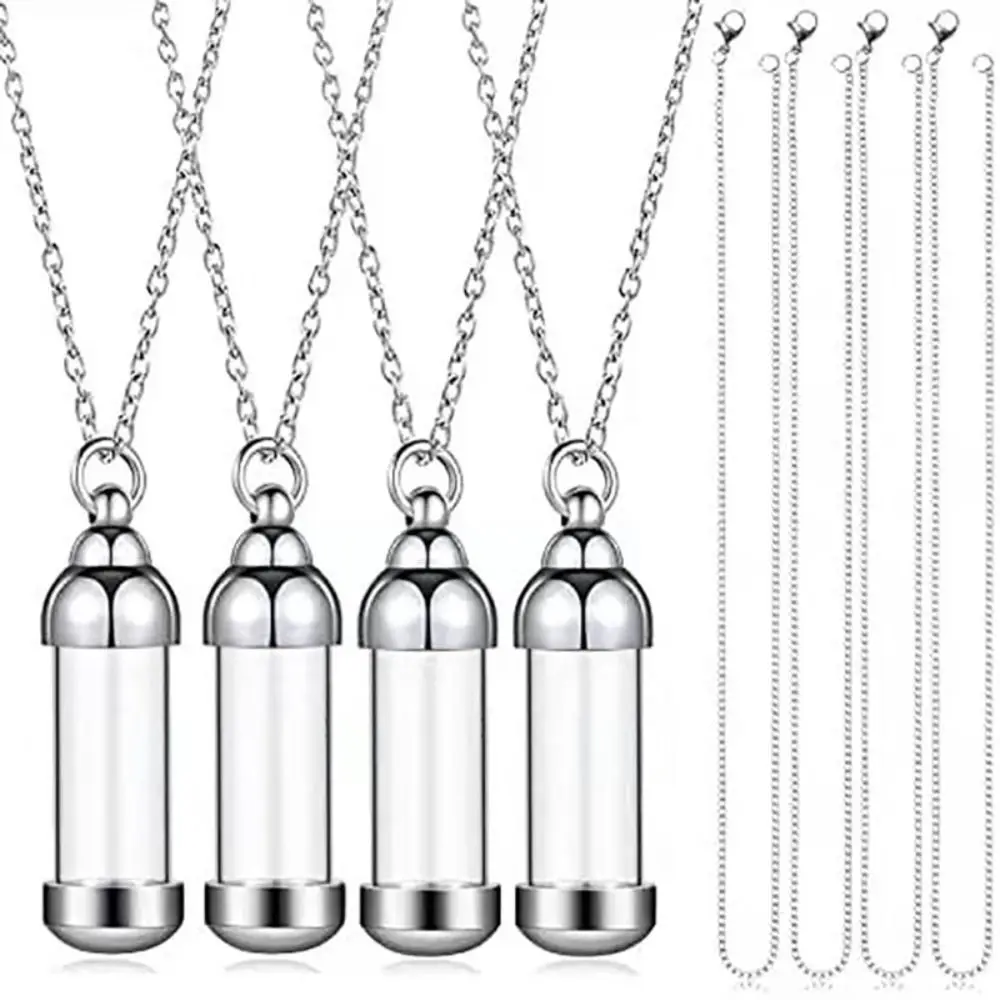 Fashion Stainless Steel Cremation Jewelry Transparant Fillable Human Ashes Memorial Pendant Loved Ones Ashes Holder Keepsake