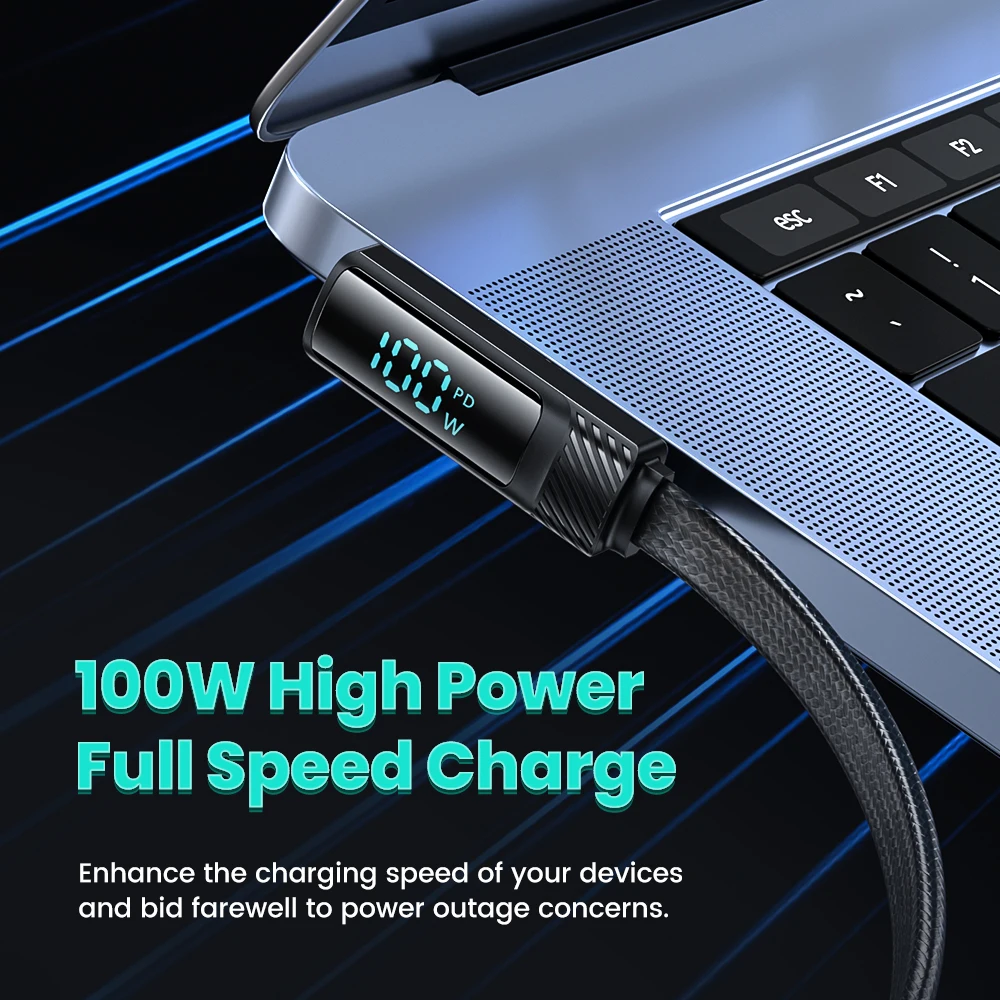 Toocki PD100W USB نوع C إلى USB C كابل 90 درجة آيفون 16 15 برو آي باد شاومي سامسونج هواوي شحن سريع كابل الألعاب