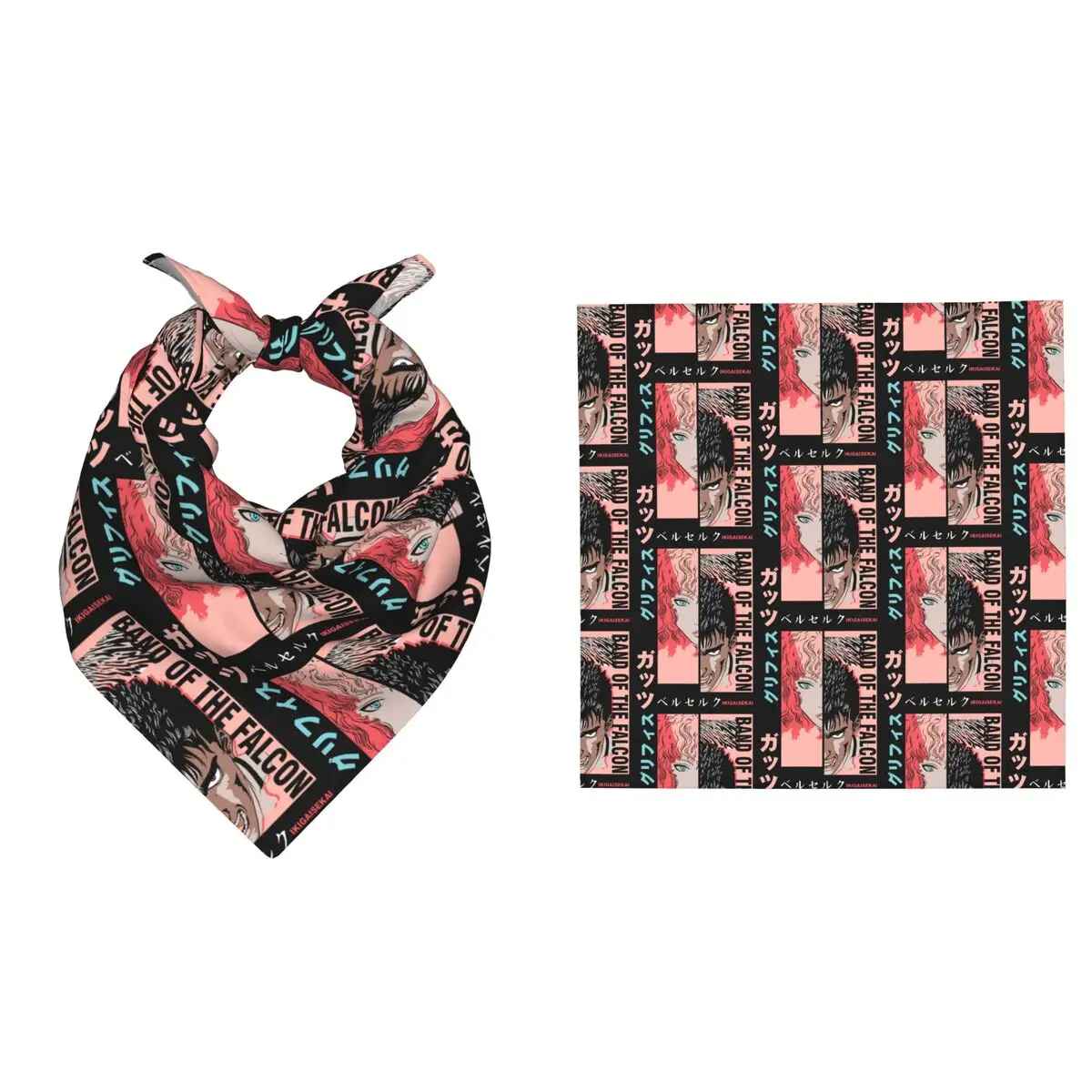 B-Berserks Bandana Hip-hop Wrist Accessory Brand  Imprinted Comic Triangle Scarf for Weddings Headband Face Scarf Cover