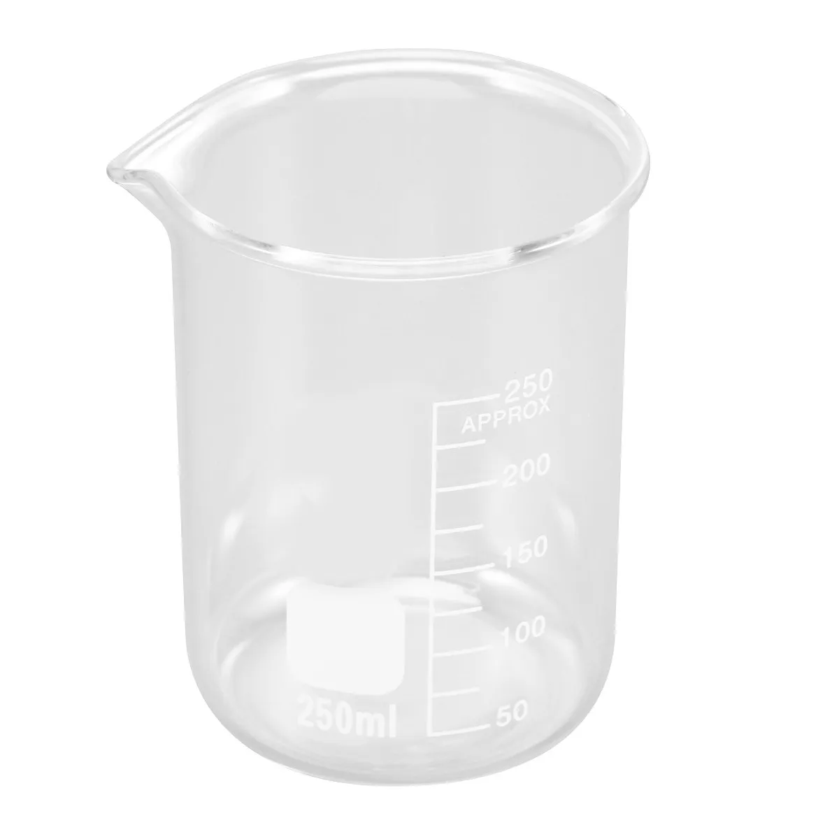

250Ml Laboratory Grade Glass Beaker Measuring Cup Wide Mouth Easy Pour Clean for Science Education Baking Cooking Liquid