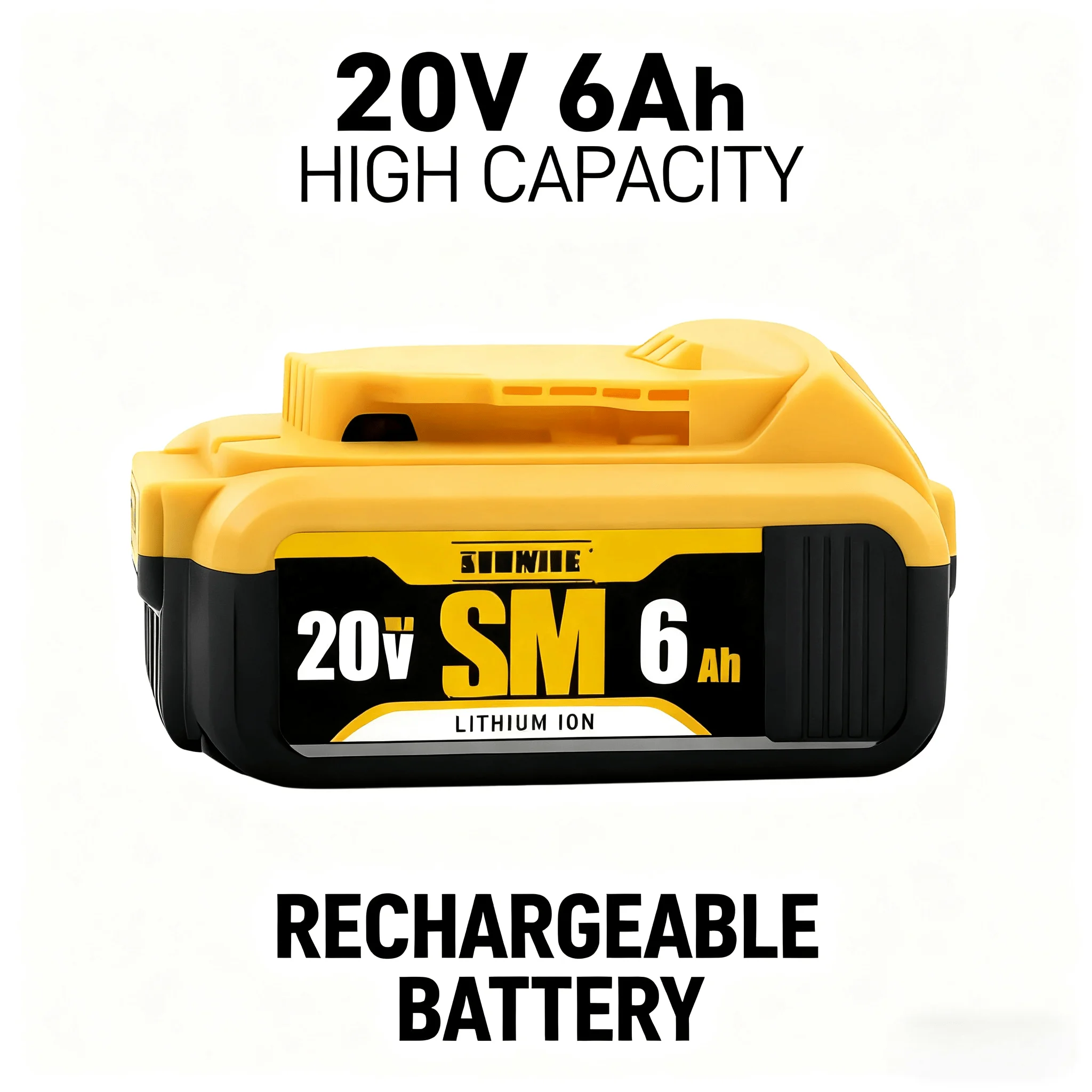 

20V 6.0Ah For Dewalt DCB200 Replacement Battery Compatible with For Dewalt 20V Tools DCB120 DCB182 DCB205⚡✅DCB206 Battery⚡✅