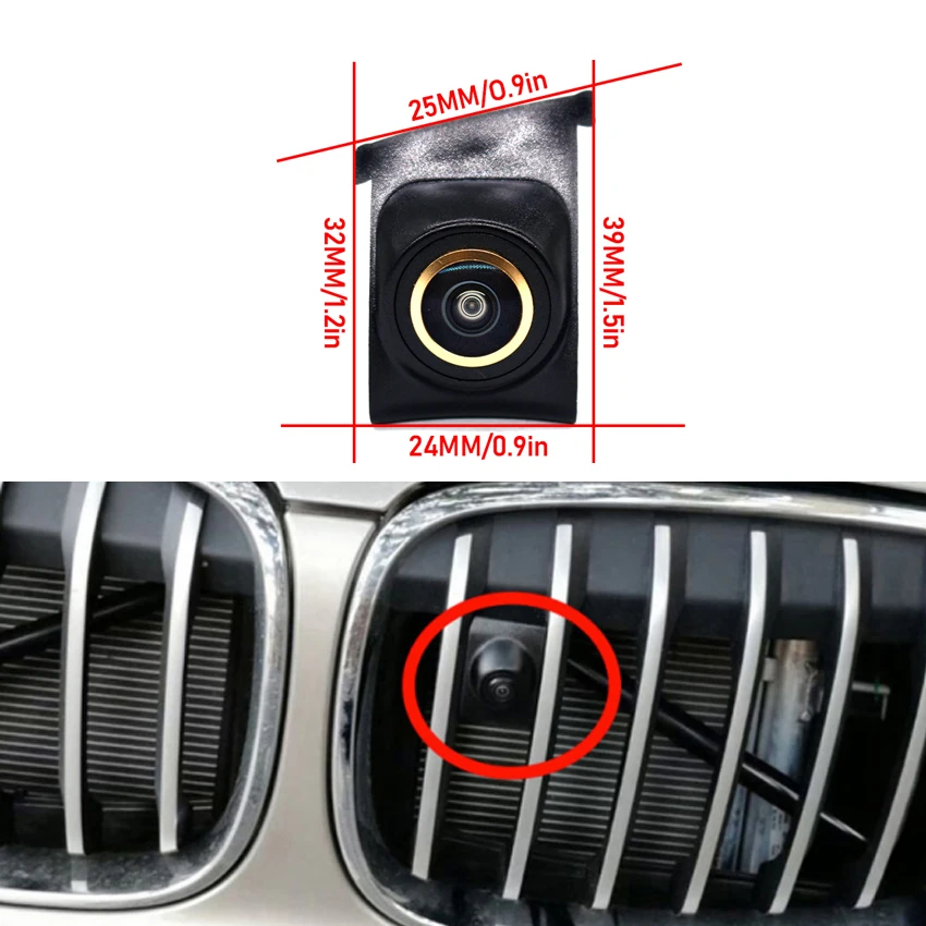 170° Fisheye Lens Car Front View Parking Camera For BMW 3 Series E90 E91 E92 E93 F30 F31 F34 2008~2020 Waterproof Night viosn