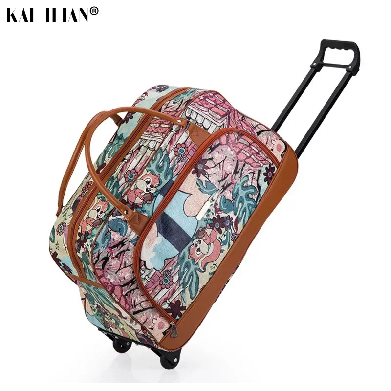 24\'\' travel bag Trolley suitcase on wheels carry-ons rolling luggage Women hand big luggage bag concise fashion trolley bags