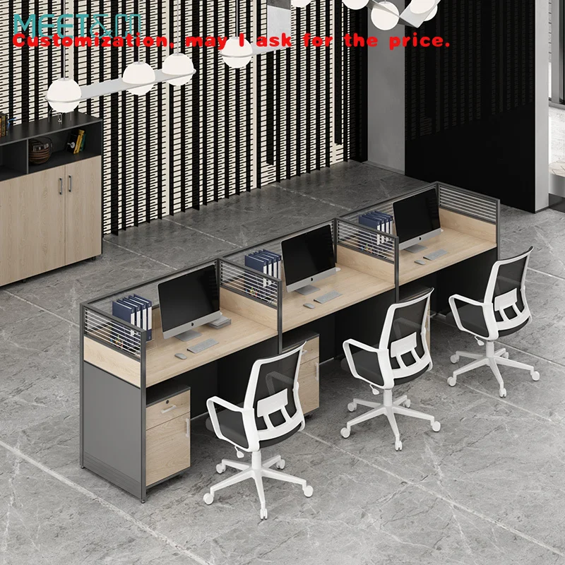 

custom.Modern Call Center Cubicles Office Workstations 6 8 Seats Office Desk With Partition