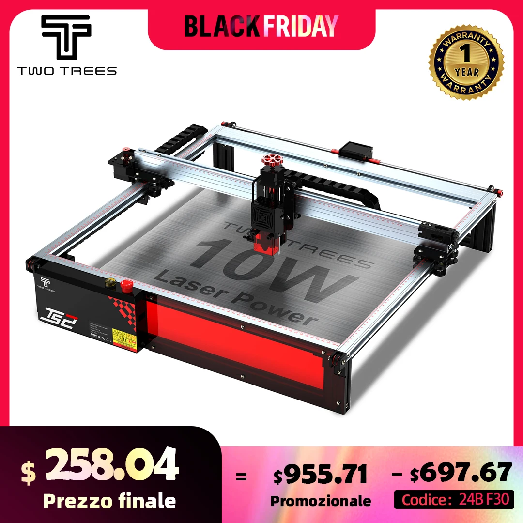 TwoTrees TS2 Powerful Laser 80W Laser Engraver with WiFi Offline Control CNC Metal Laser Engraving Machine with Limit Switch