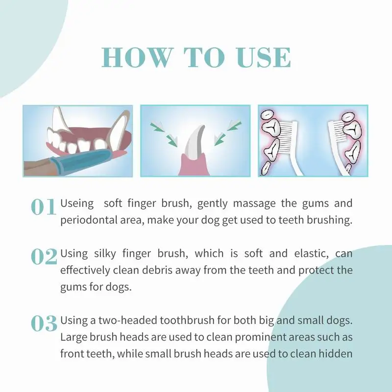 Bioline Probiotics Pet Toothpaste and Toothbrush Kit Set 50g  Cleaning Care Fresh Breath Double Head Toothbrush Pet Supplies