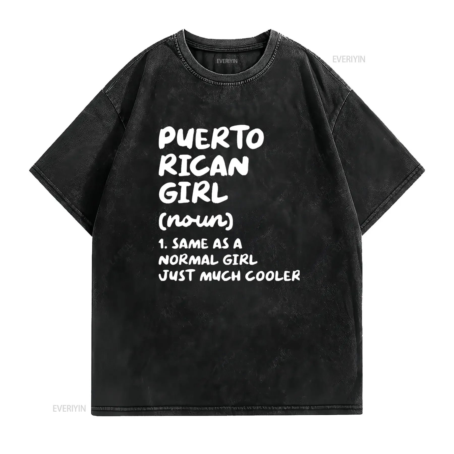 Womens Puerto Rican Girl Definition Funny Rico T Shirt Black Small vintage Washed Top For Everyday Wear Stretched Unisex Casual