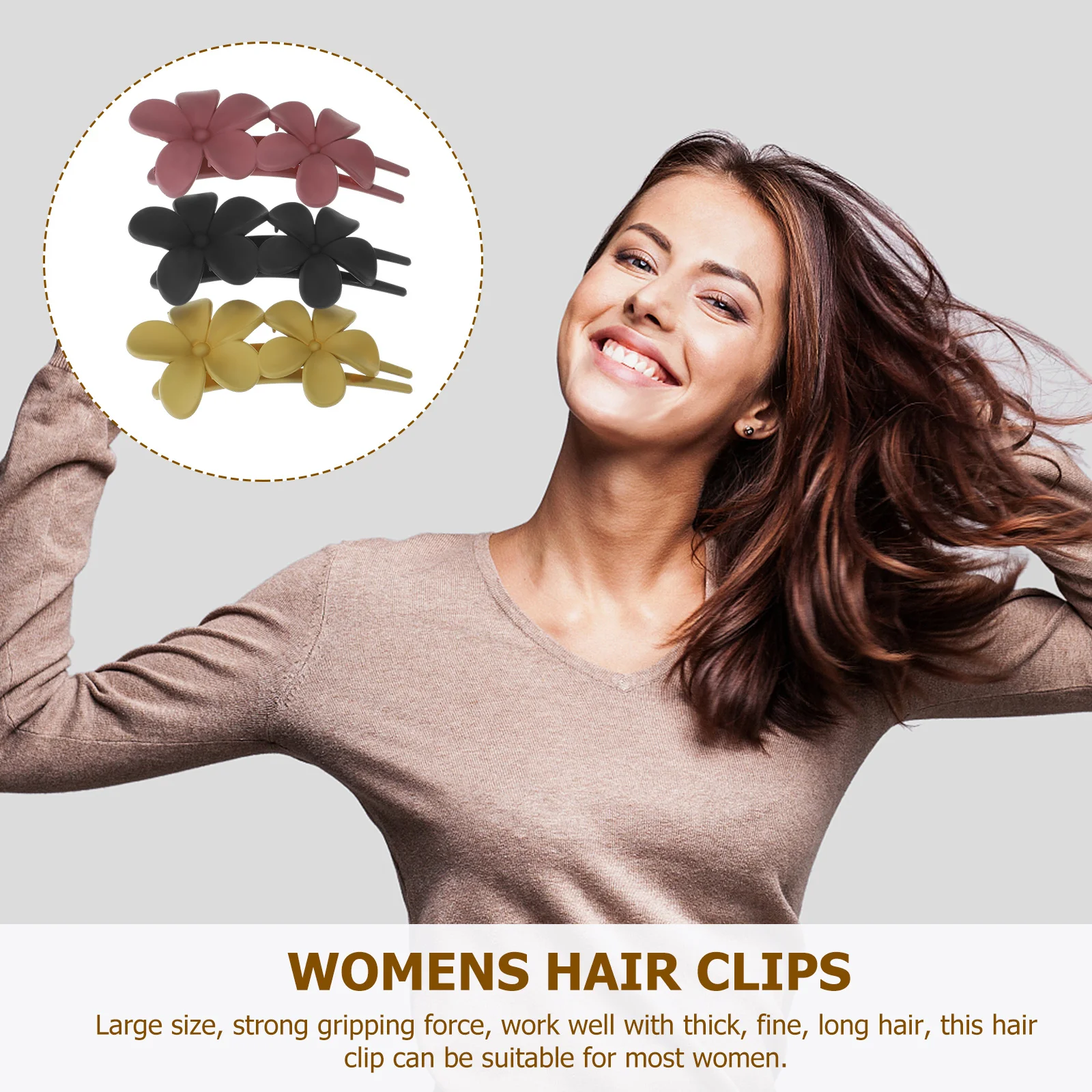 

3 Pcs Updos Flower Hair Accessories Barrettes Clip Clips Issue Card for Women Jaw