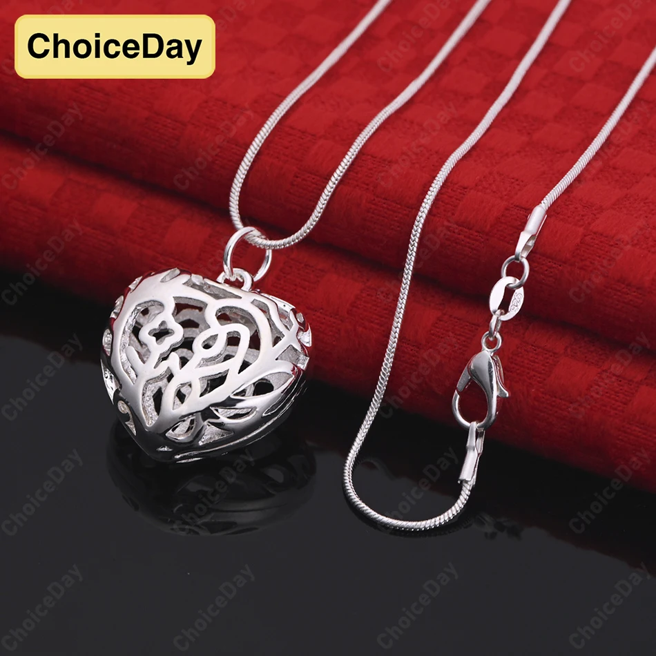 

ChoiceDay из стерлингового серебра 925 пробы, изысканное ожерелье с подвеской в виде полого сердца, модные женские украшения, аксессуары для вечеринок, подарок