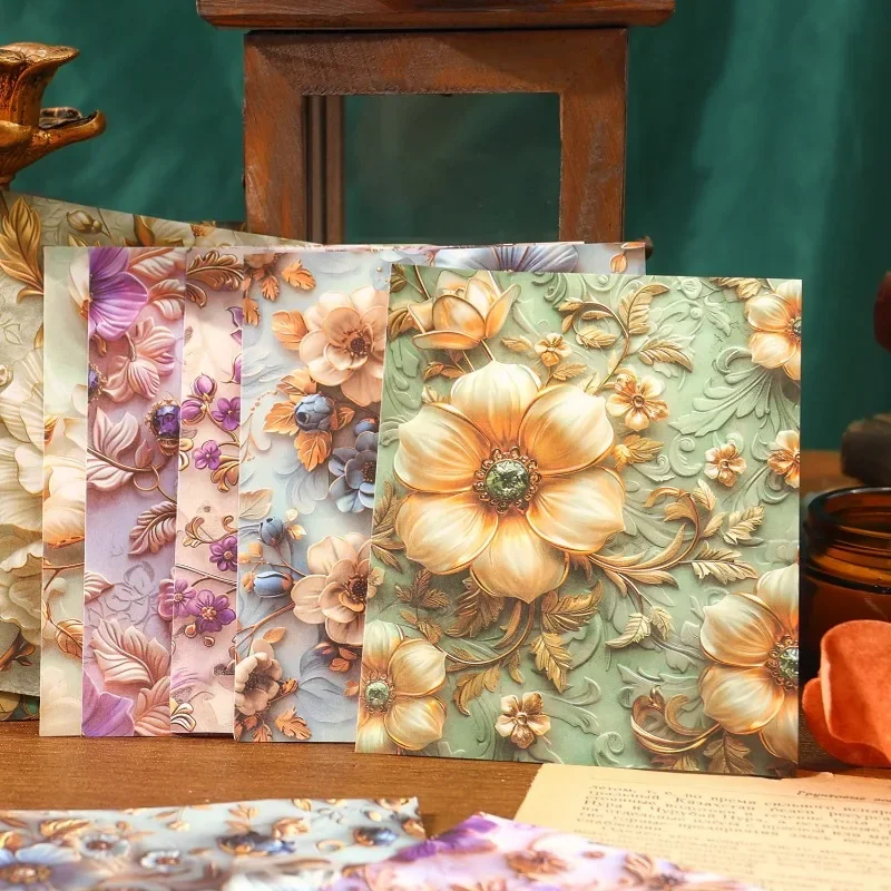20Sheets Vintage Rococo Floral Paper Supplies Coco Style Series Journal Collage Decoration Paper DIY Cute Decoration