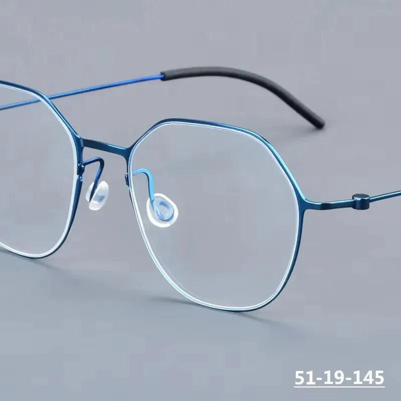 

Denmark Polygon Round Eyeglasses Men Screwless Irregular Glasses Frame Women Ultralight Designer Spectacle Thin Rim Eyewear 5540