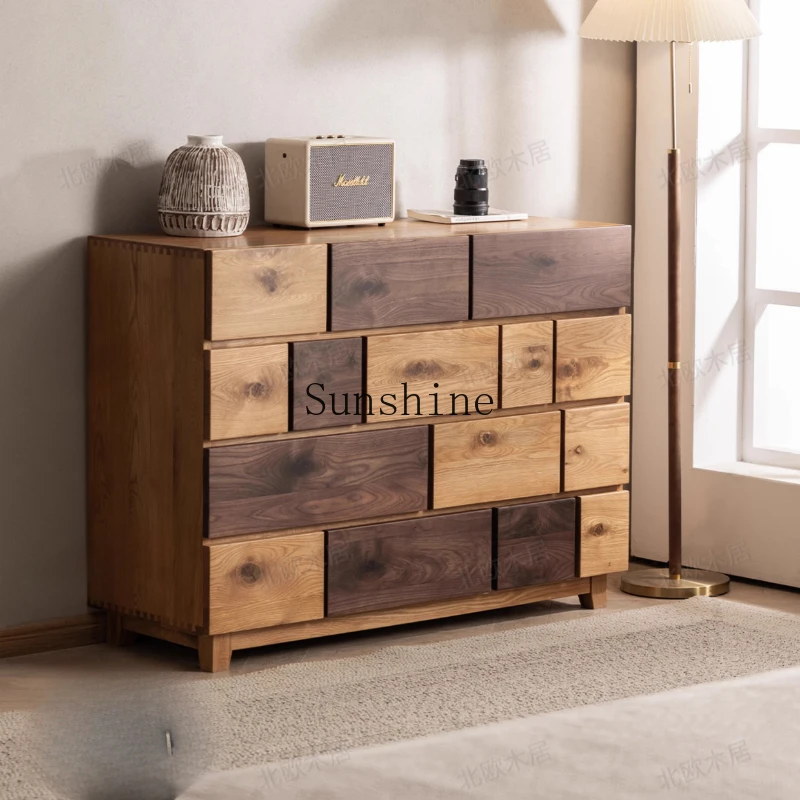 

, black walnut contrasting color, Japanese-style storage, side cabinet, bedroom storage drawer, enter the door and porch