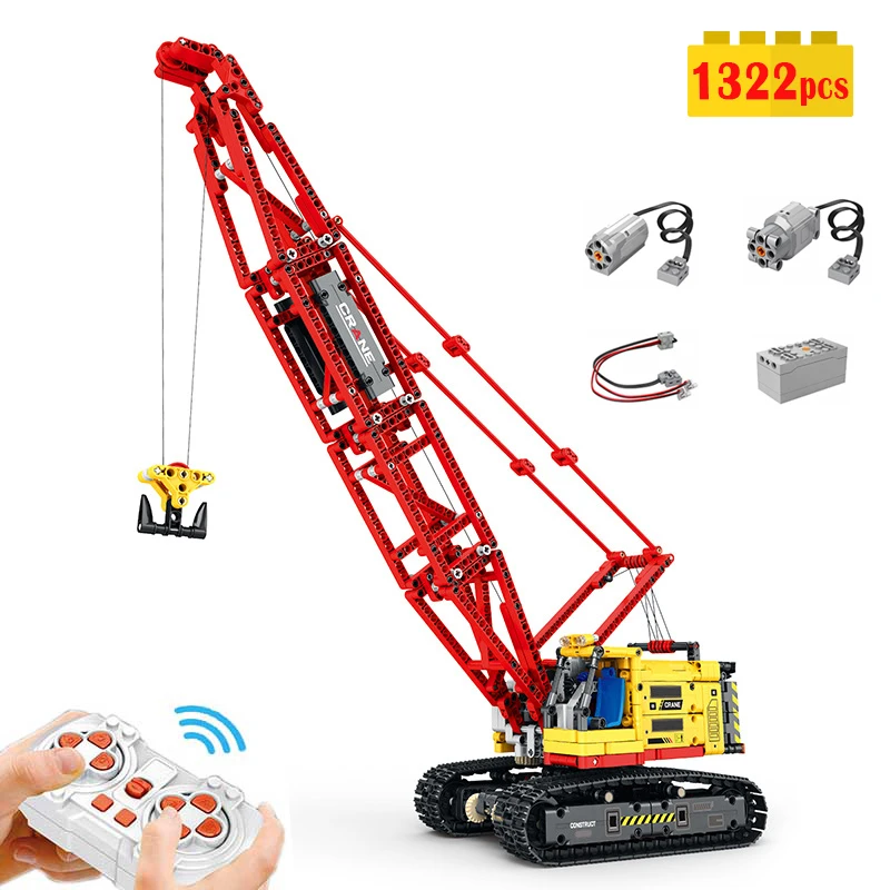 

New High Tech City Engineering Remote Control Crawler Crane Building Blocks Model Technology Bricks Moc DIY Child Toy Gift Set