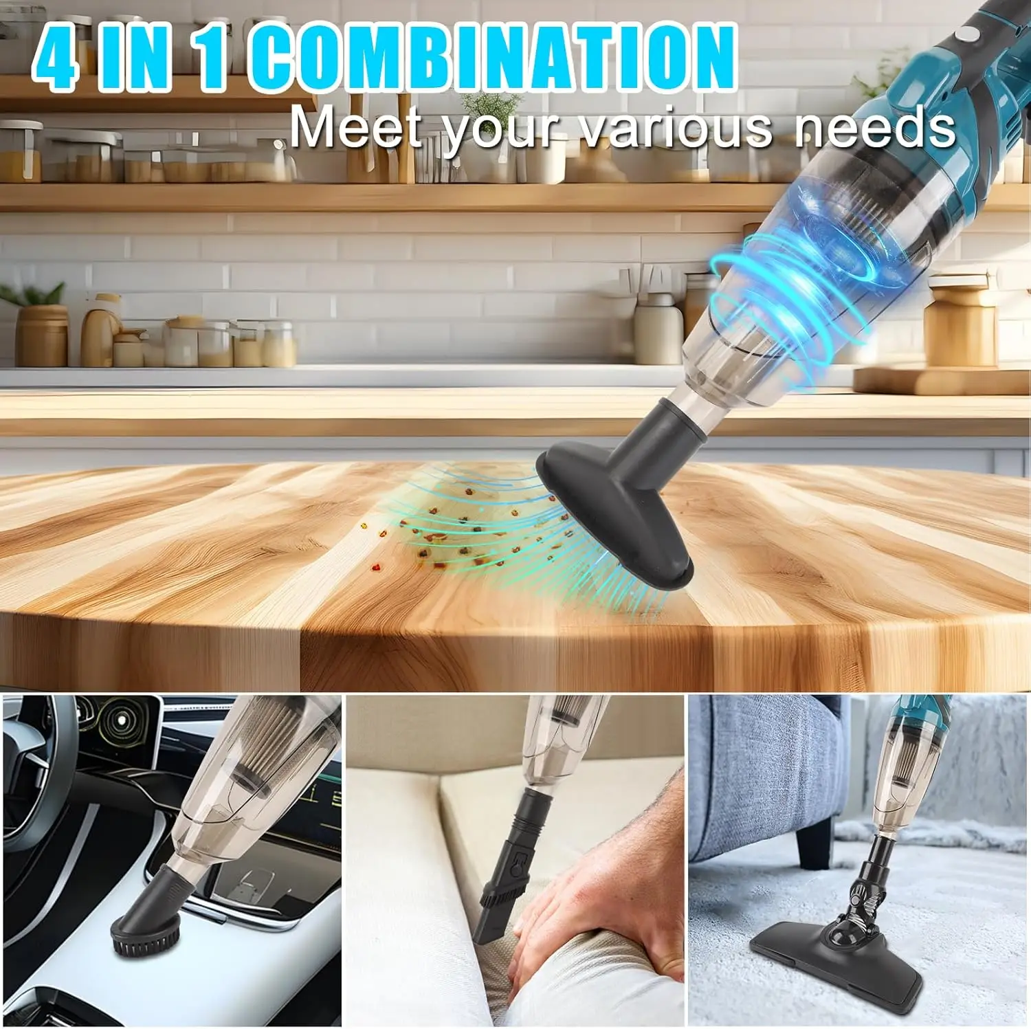 Electric Handheld Wireless Vacuum Cleaner Cordless Vacuum Home Car Portable High Power Cleaning For Makita 18V Battery Pin - view 6