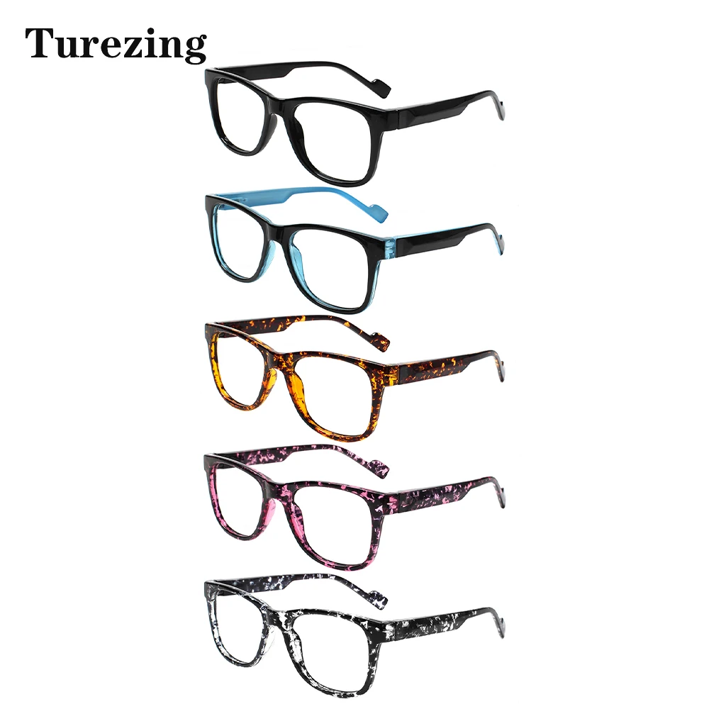 

Turezing New Rectangular Reading Glasses for Women Fashion Durable Metal Hinge Plastic Frame HD Prescription Eyewear for Men