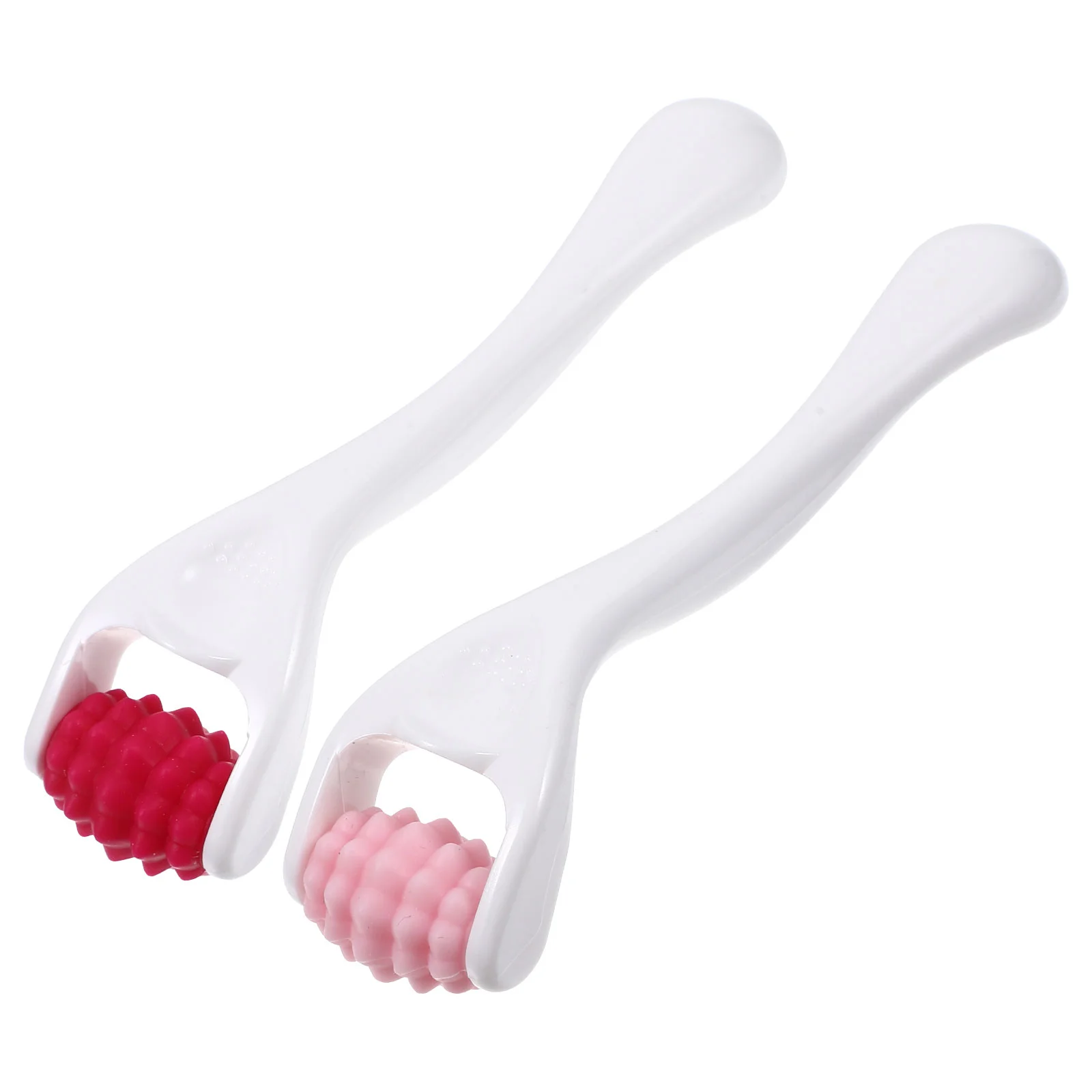 

2 Pcs Vision Roller Face Eye Silicone Cream Massage Stick Mini Facial Beauty 2pcs (pink + Rose Red) Tools Abs