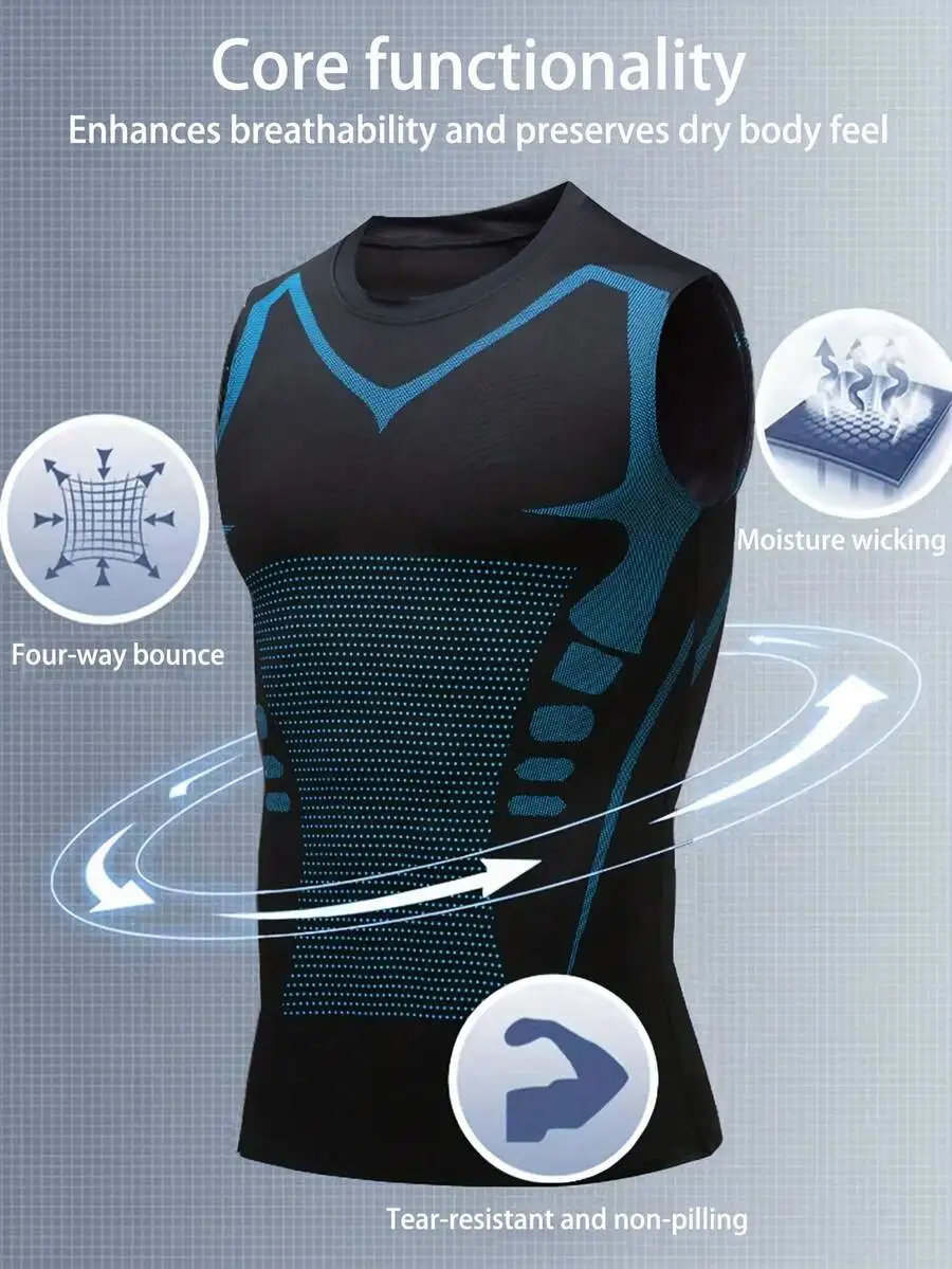 

Mens Compression Tank Top Moisture Wicking Breathable Sport Vest