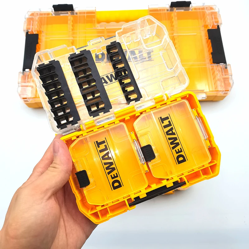 DEWALT Small Medium Large Parts Accessories Storage Box Original Drill Batch Head Tools Box High Hardness Stackable Tough Case