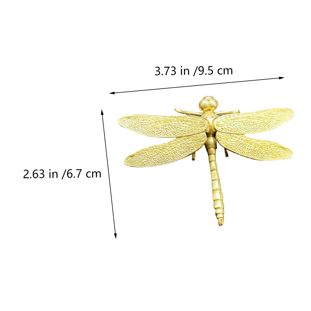 Золотые латунные видеорегистраторы с орнаментом в виде стрекозы для автомобилей, съемные винтажные животные с крыльями