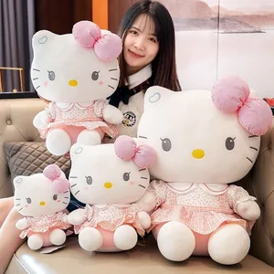 Sanrio Hello Kitty Anime Hello Kitty Boneka Mainan Plushier Bantal Lembut Hadiah Ulang Tahun untuk Anak Perempuan Kawaii Hello Kitty Boneka Mewah 10 penjualan terbaik boneka hello kitty besar - №