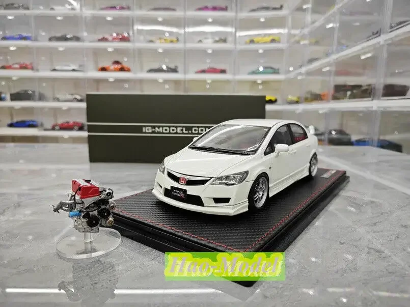 IG 1:18 For FD2 Honda CIVIC TYPE R Resin Model Car Diecast Toys Boys Birthday Gifts Hobby Display Collection Ornaments White