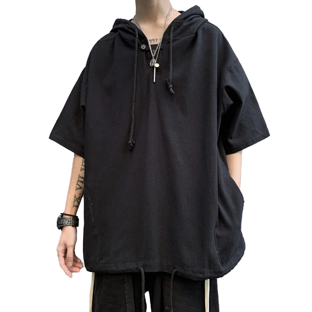 

Hip Hop Oversize Top Loose-Fit Casual Top Casual Outing High Street Style Men's Fashion Top Regular Length Shirt