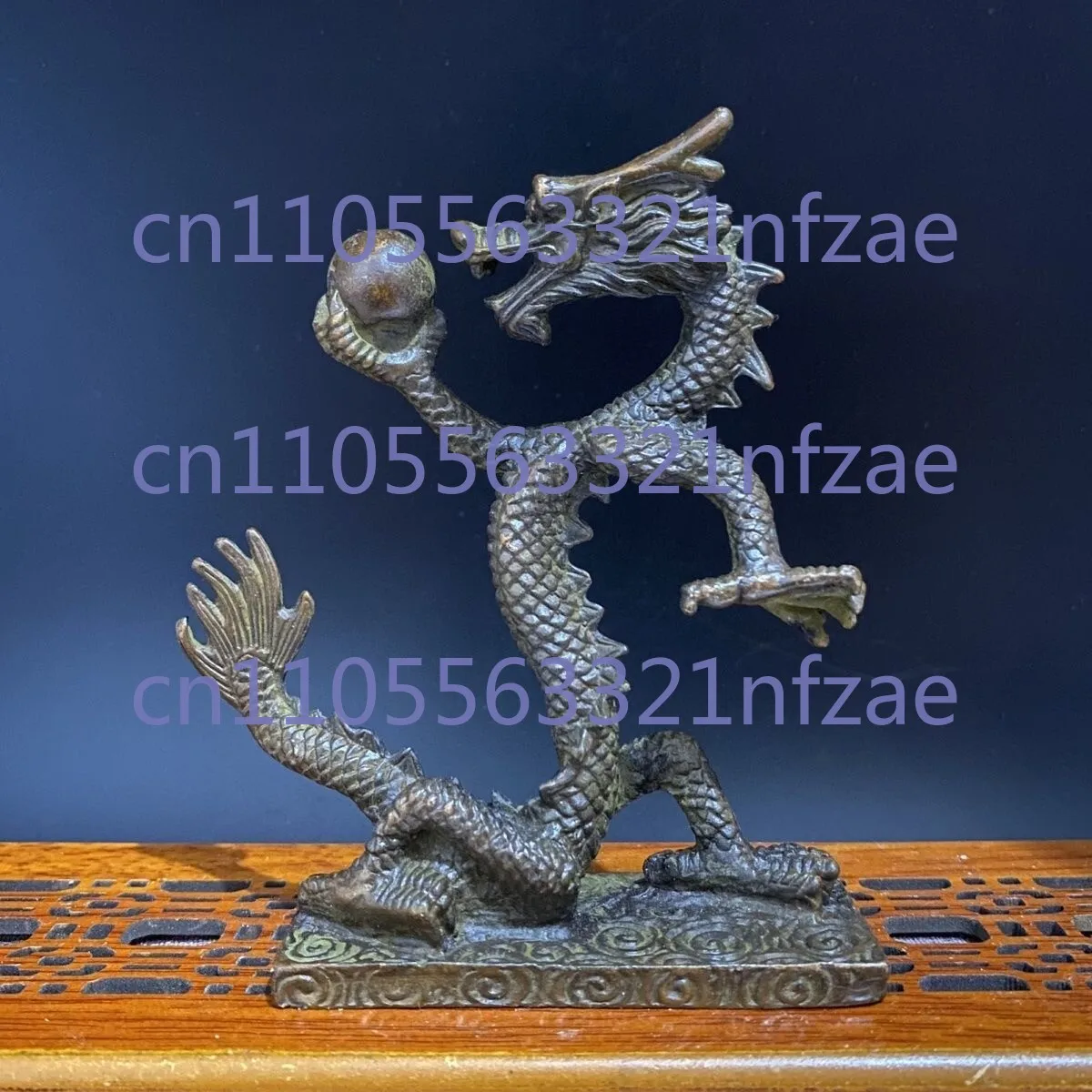 

Изысканная коллекция, китайская бронзовая статуя дракона, фигурка, украшение стола, подарок