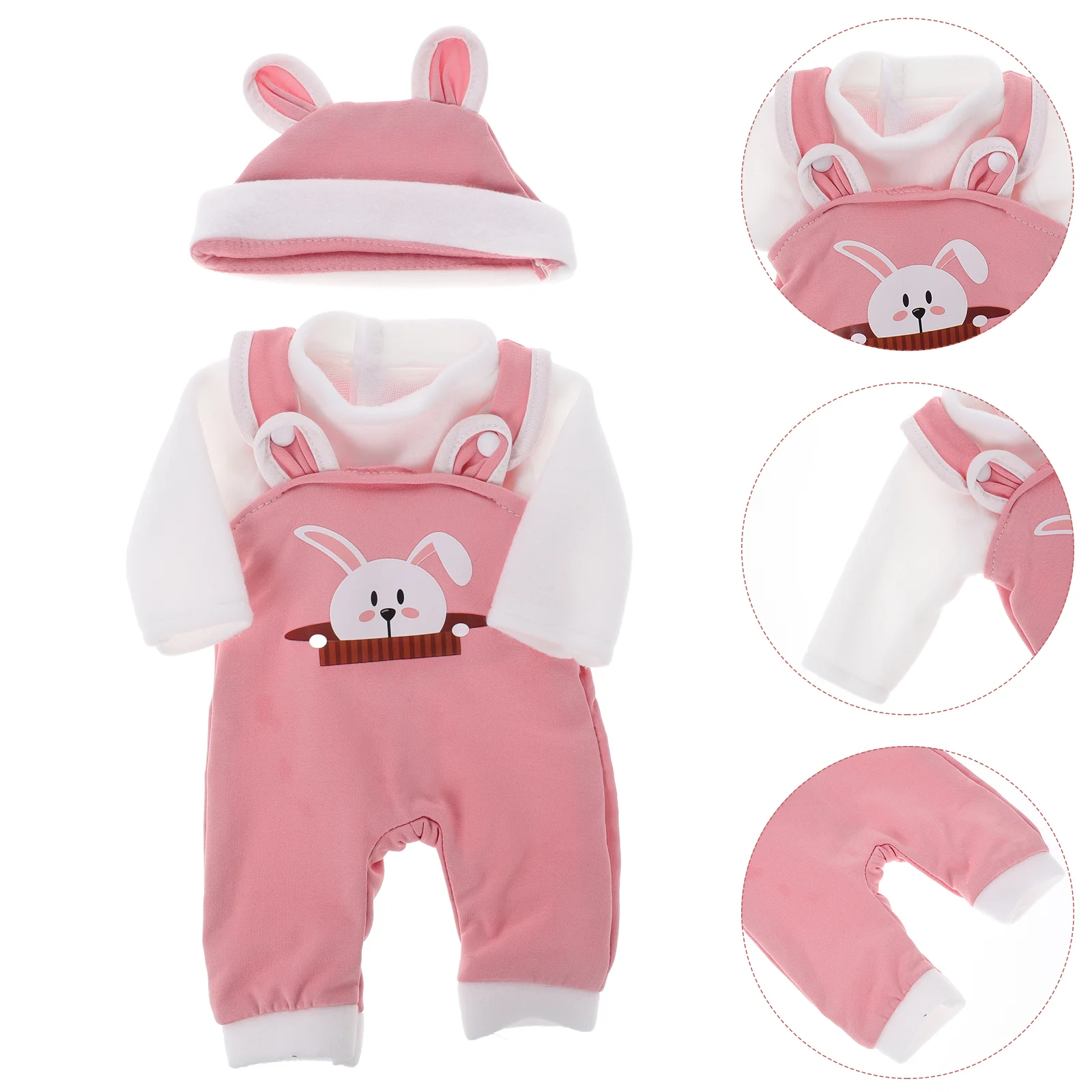 1 Set High-Detail Baby Suspenders Outfit For Play Simulation Clothing Decorative Clothes With Hat Acces