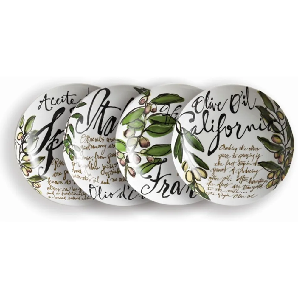 

Set of 4 Porcelain Pasta Bowls - 8.25 Inch, Ideal Shallow Design for Pasta, Dishwasher and Microwave Safe