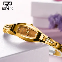 JSDUN 6530 Business Quartz Watch For Women Synthetic Sapphire Mirror Waterproof Hand Clock Tungsten Steel Strap Woman Watches