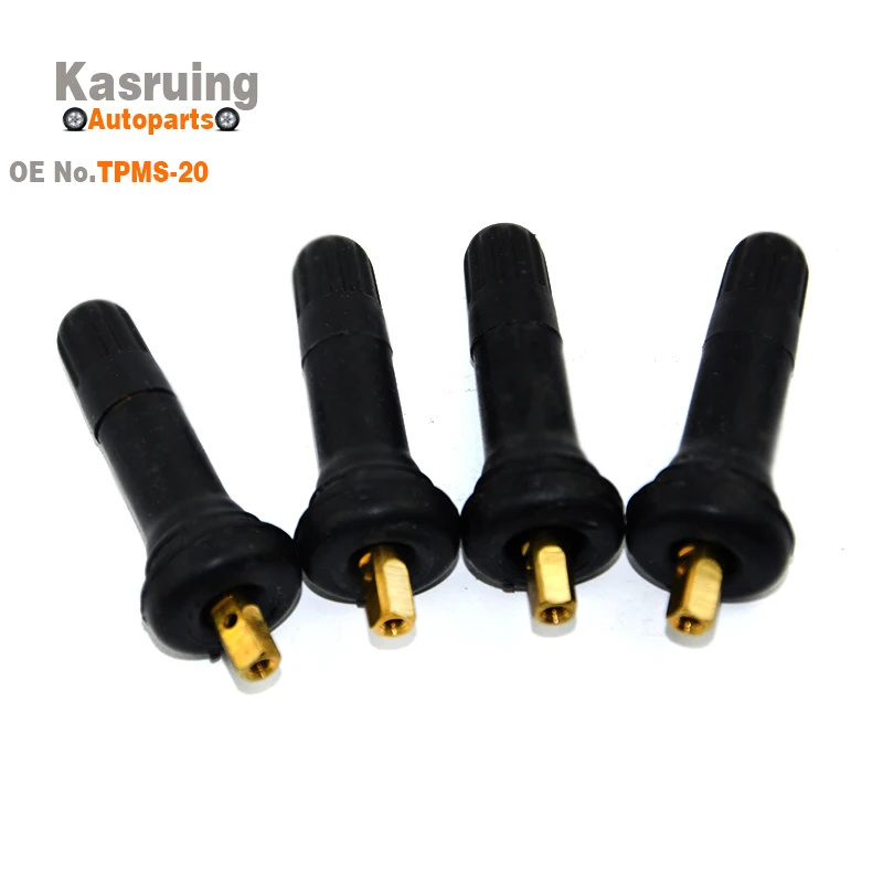 4pc/Lot TPMS-20 Rubber Snap-in Tire Pressure Sensor Valve Stem Service Kit Replacemen for Kia Ram Chevrolet