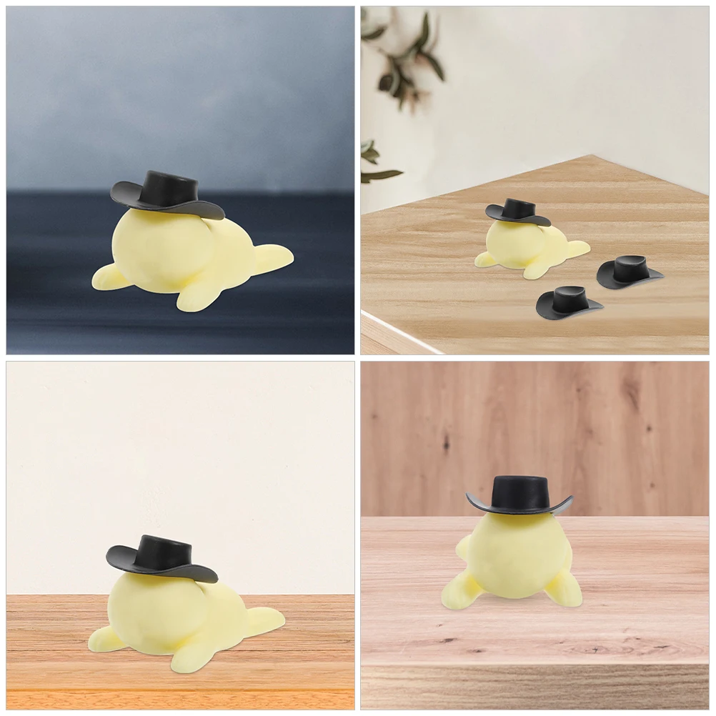 30 Stück Mini-Hut aus Kunststoff, kleine Hüte zum Basteln, Hüte, Bastel-Requisite, winziges Cowgirl-Zubehör, kleine Kappe, Dekorationen