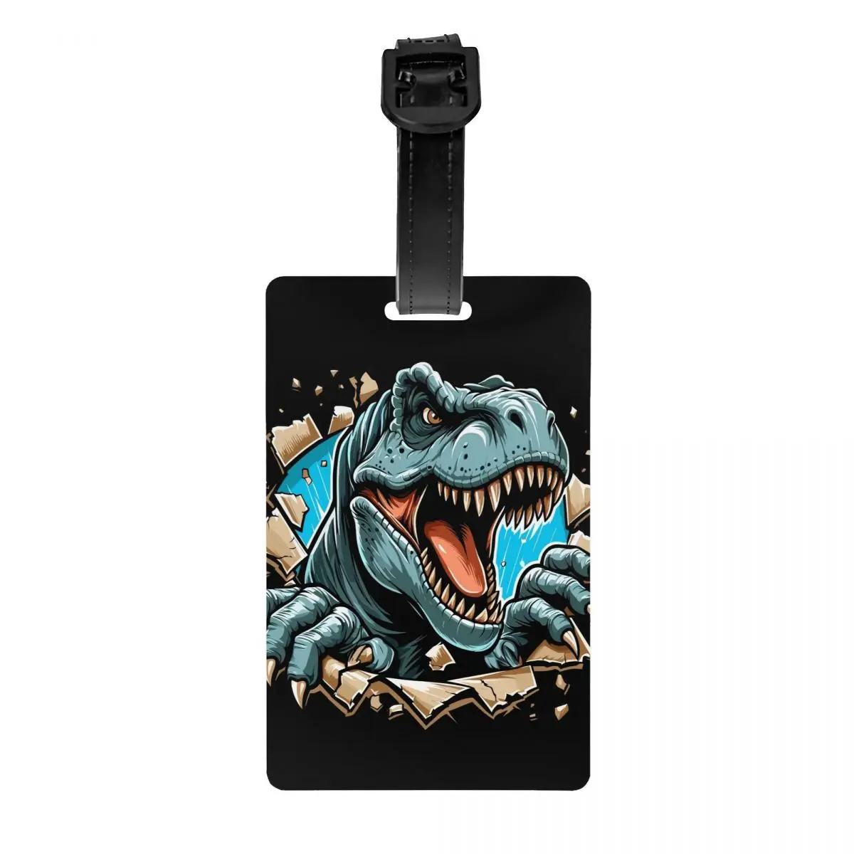 Custom Wild T-rex Dinosaur Roars Luggage Tag for Suitcases Fashion Baggage Tags Privacy Cover ID Label