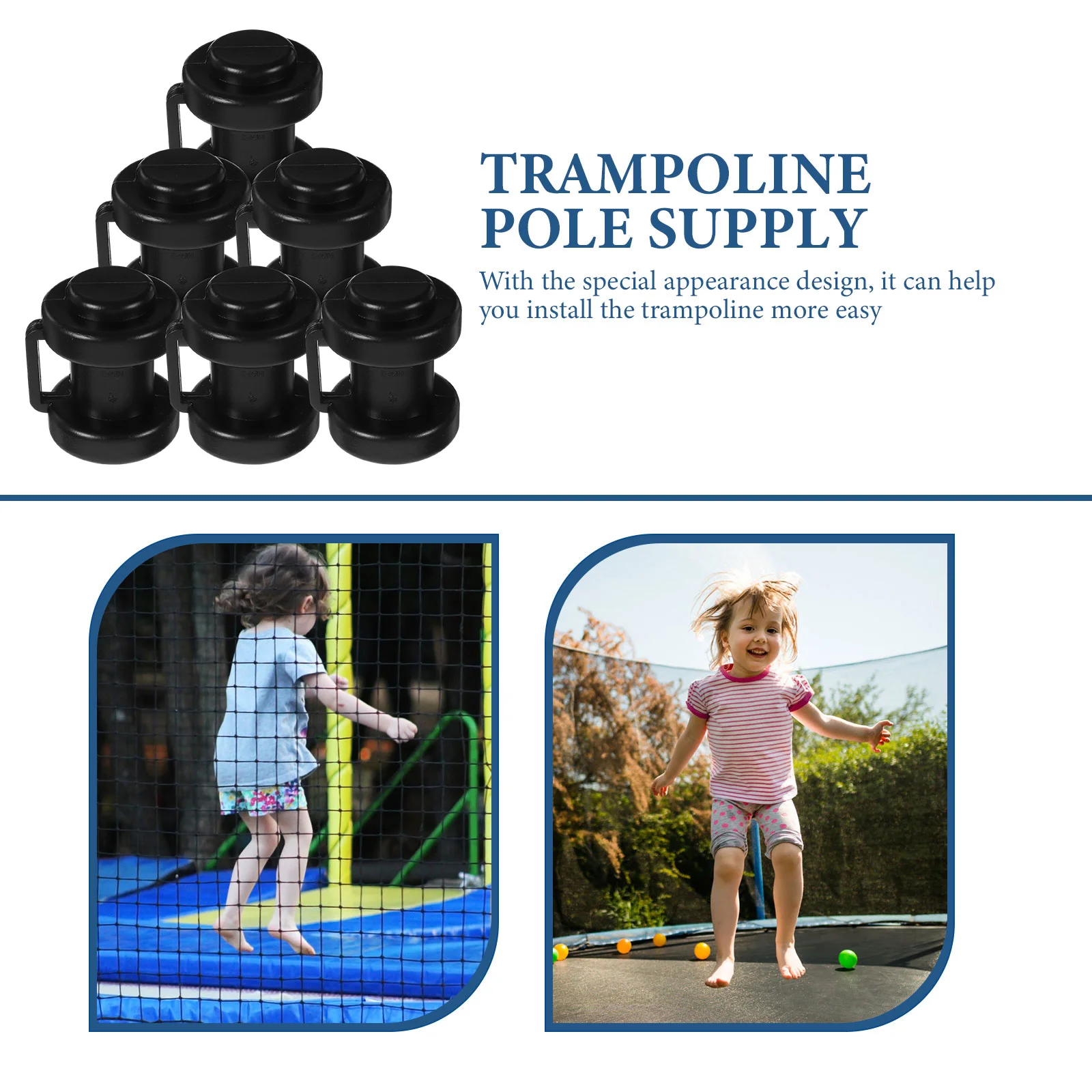 

6Pcs Trampoline Pole Covers Plastic Wear-Resistant Replacement Parts Durable Safety Net Fixer Trampoline Accessories Supplies
