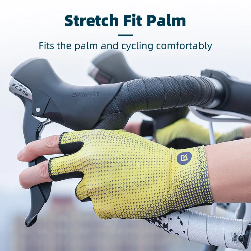 ROCKBROS Summer Cycling Gloves Half Finger Bicycle Gloves Mtb Road Breathable Bike Gloves High Elasticity Short Finger Gloves