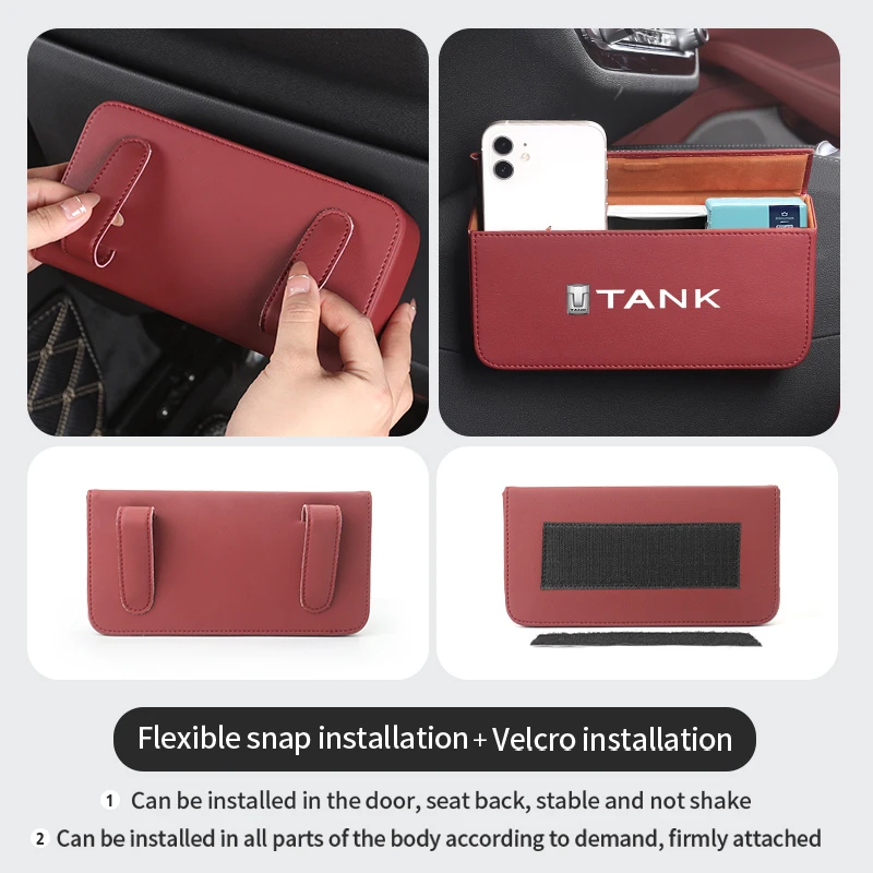 Car Door Side Storage Box Hanging Phone Holder Pocket for TANK Great Wall Tank 300 500 Tank300 Tank500