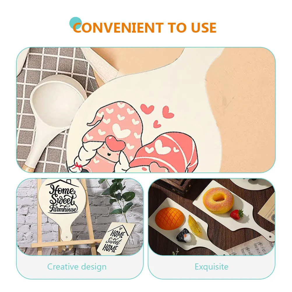 6Pcs Premium Wooden Cutting Board Set Small Chopping Board with Handle DIY Drawing Surface Smooth Food Serving Tray for Bread