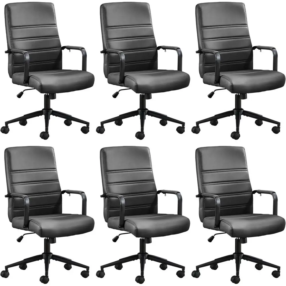 

Ergonomic Leather Swivel Chair with Wheels for Conference and Office Use